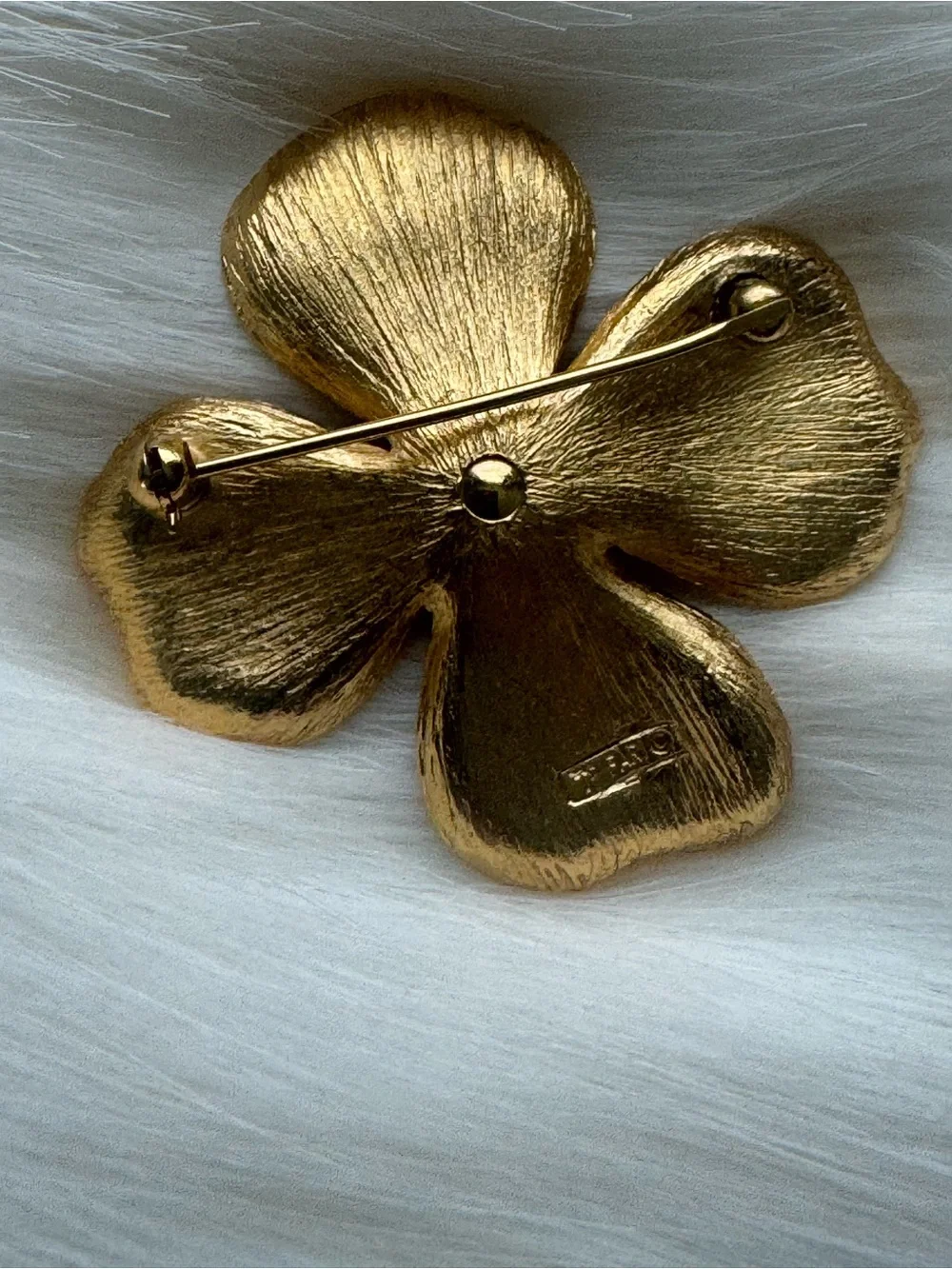 Trifari Gold Floral Petal Brooch